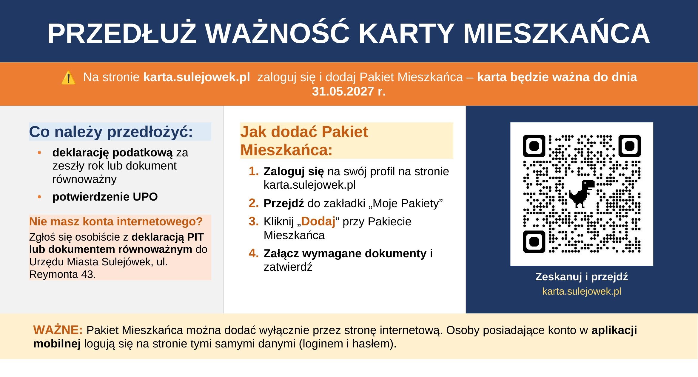 aktualność: Przedłużenie ważności Karty Mieszkańca 2026/2027